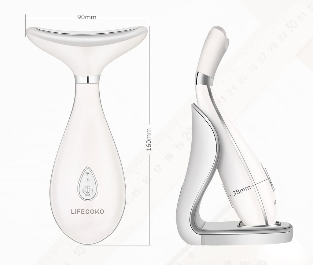 Electric Face Massager Anti-Wrinkle Beauty Massager for Face and Neck Massager Toning Device for the Portable USB Rechargeable (White)