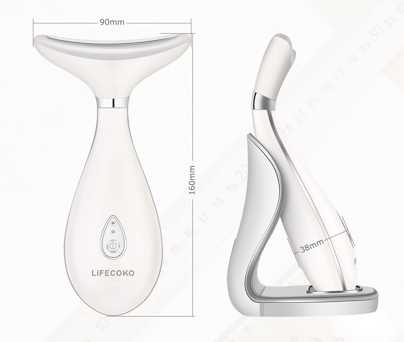 Electric Face Massager Anti-Wrinkle Beauty Massager for Face and Neck Massager Toning Device for the Portable USB Rechargeable (White)