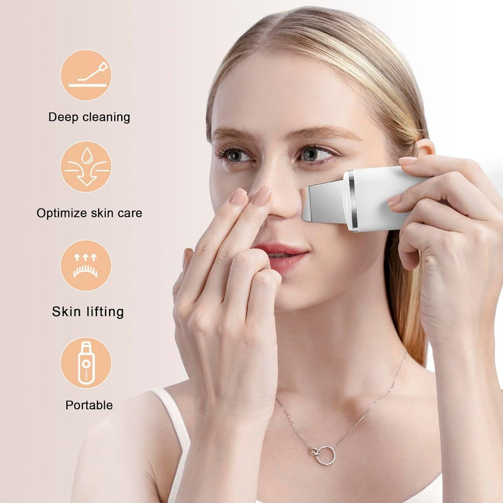 Ultrasonic Blackhead Remover Exfoliating Device, Deep Pore Cleansing, Deep Cleansing Facial Cleansing, 4 Modes Blackhead Removal, Rechargeable by