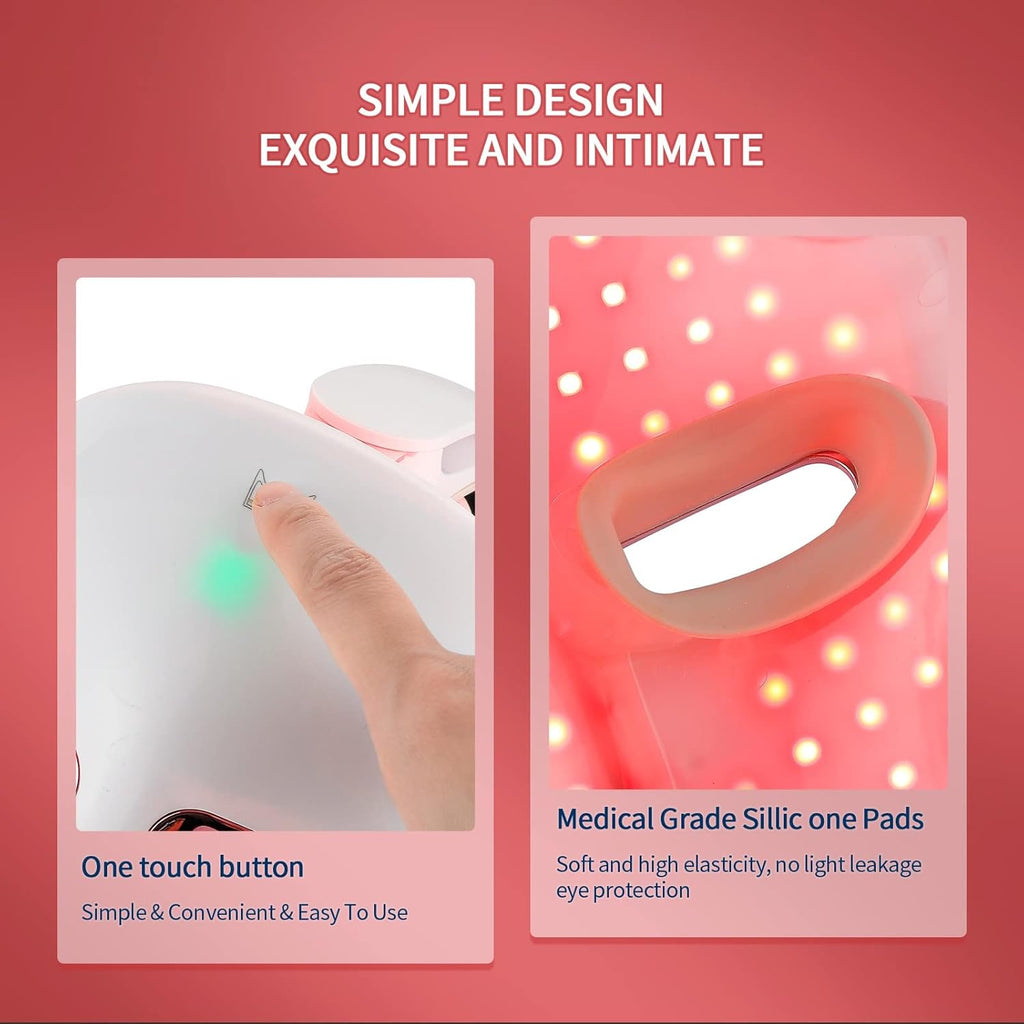 Wireless LED Mask 7 Colors with 270 Beads Rechargeable Red Light Therapy Face Mask Anti-Aging Rejuvenating Firming Smoothing Skin