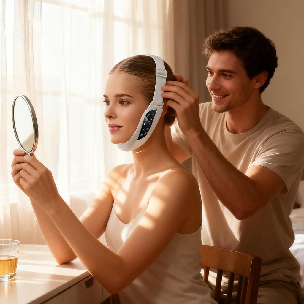 Massaggiatore Viso - Massaggiatore 8 Intensità,Dispositivo Riscaldato Con Rassodamento Cutaneo - Per Uomini Donne Casa Notte Mattina Trucco E Occasioni