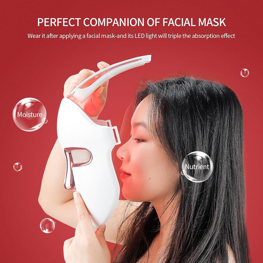 Wireless LED Mask 7 Colors with 270 Beads Rechargeable Red Light Therapy Face Mask Anti-Aging Rejuvenating Firming Smoothing Skin